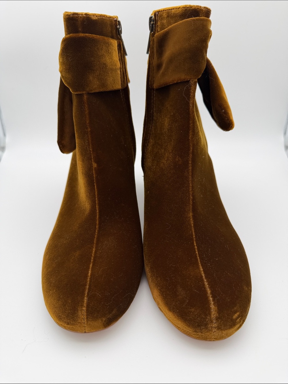 Madewell The Esme Bow Boot in Burnished Cedar 9.5 Velvet Heeled Booties Fall - Picture 8 of 16